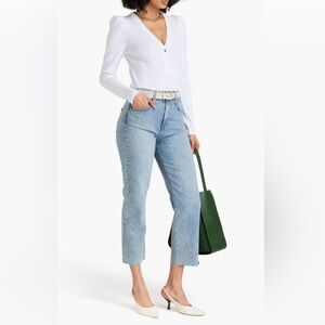 Veronica Beard Joey Straight Leg High Rise Cropped Jeans